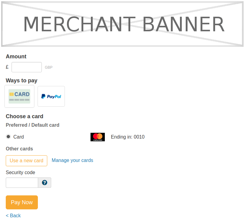 The PaySuite Payment Page with a header image